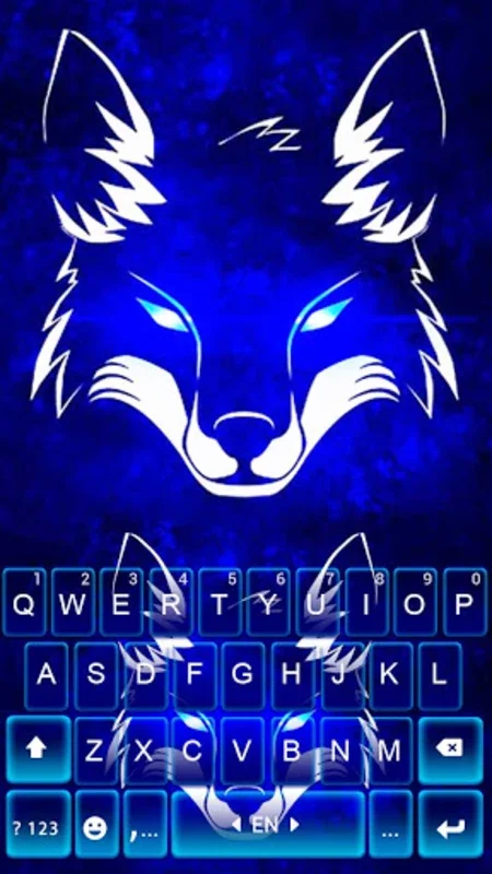 Neon Wolf Blue Keyboard Background for Android: Customize Your Typing