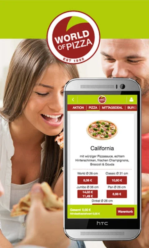 WORLD OF PIZZA for Android - Delicious Pizza at Your Doorstep