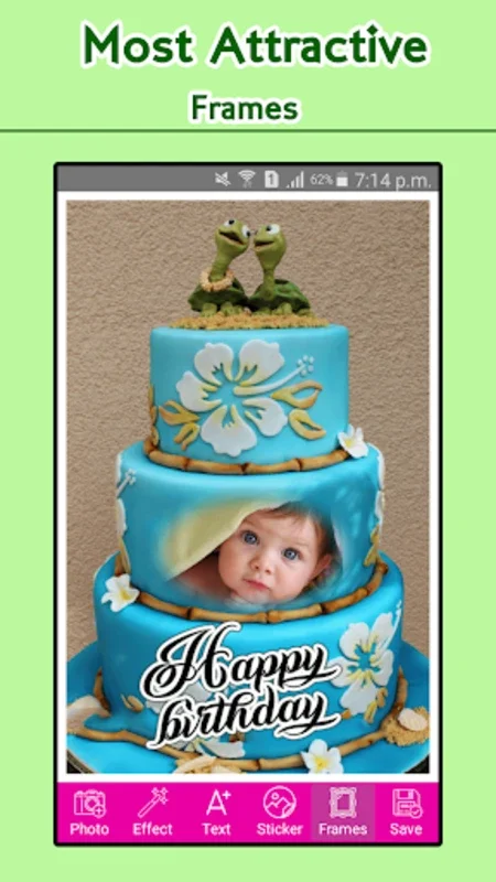 Happy Birthday Cake Frames for Android - Creative Birthday Greetings