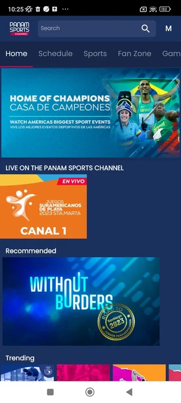 Panam Sports Channel for Android - Diverse Sports Content