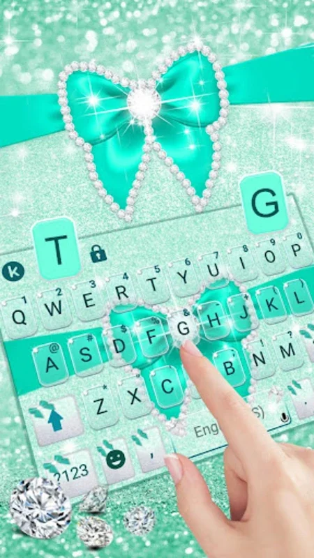 Green Diamond Bow Keyboard The for Android: Stylish & Functional