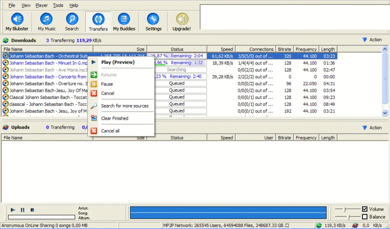 Blubster for Windows - Free P2P File Sharing App