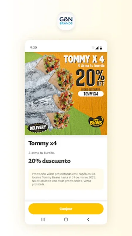 Tommy Beans on Android - Enjoy Customizable Meals