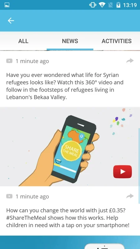 ShareTheMeal for Android: Make a Difference with Donations