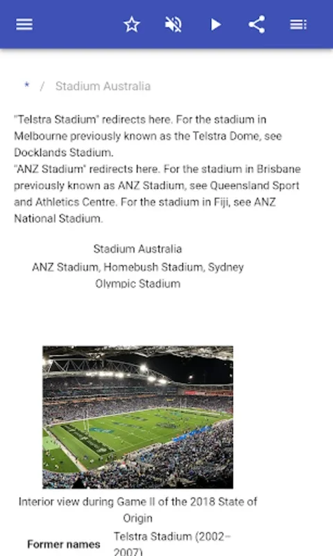 Stadiums for Android: Explore Stadium Info