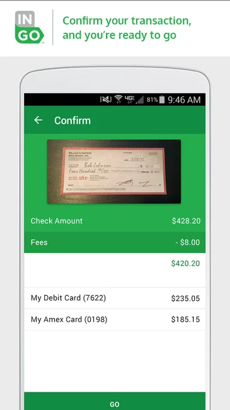 Ingo for Android - Direct Check Cashing on Your Phone