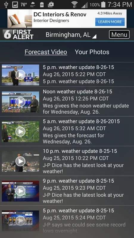 WBRC Wx for Android: Accurate Weather Forecasts