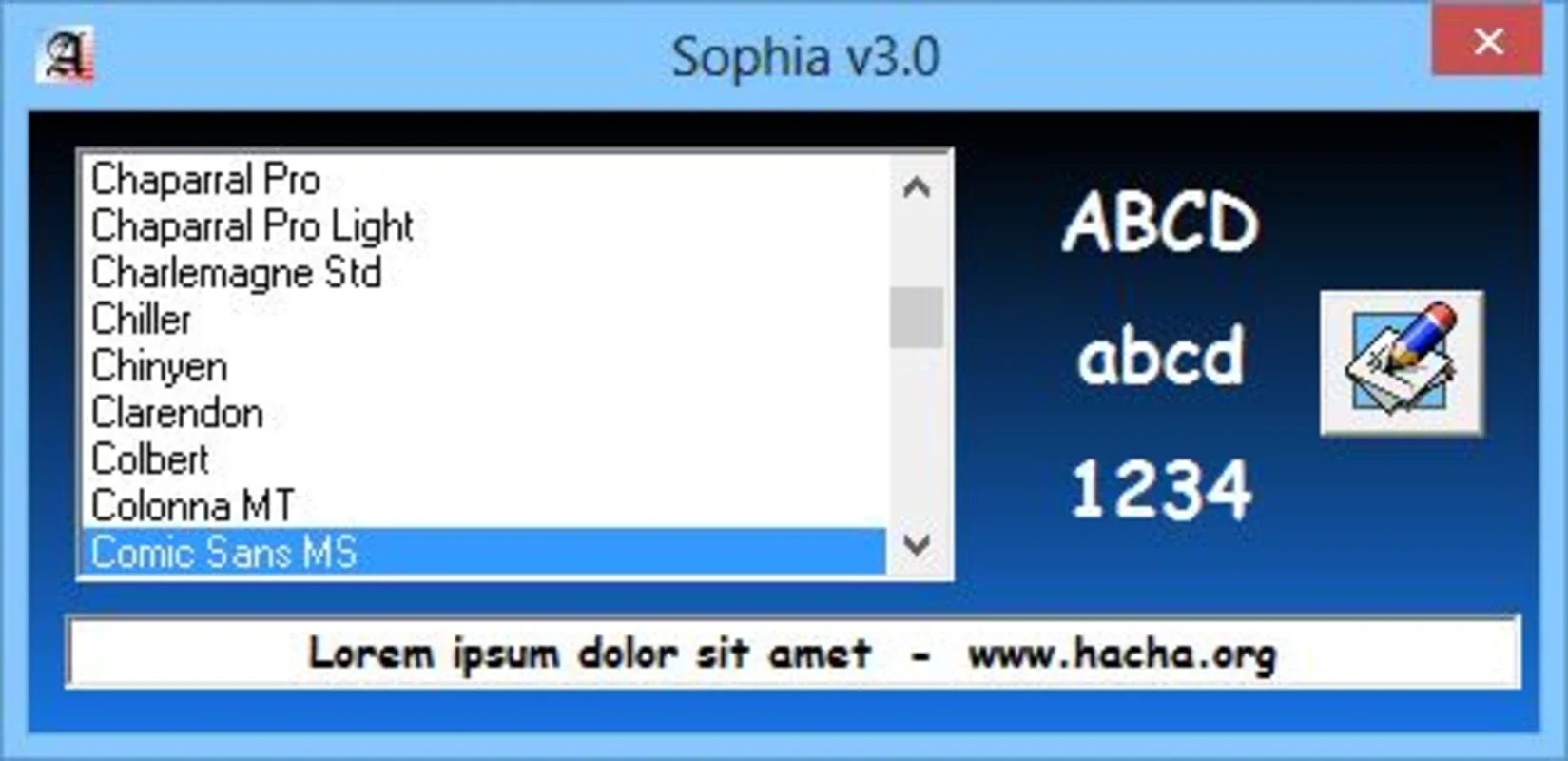 Sophia: Lightweight Windows Font Previewer