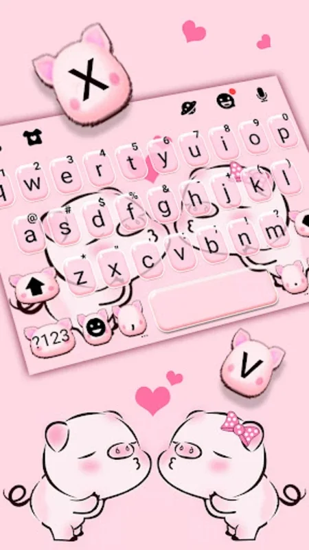 Cute Piggy Love Theme for Android: Personalize Typing