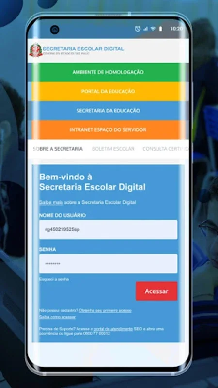 Secretaria Escolar Digital (SED) for Android - A Key for Educational Management