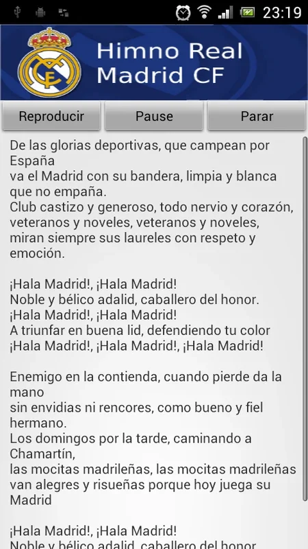 Real Madrid Anthem for Android - Immersive Audio Experience