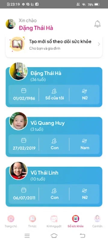 Sổ Bà Mẹ Và Trẻ Em for Android - Track Family Health