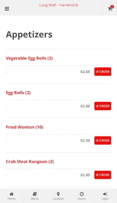 Lung Wah Hammond Ordering for Android - Convenient Ordering at Your Fingertips