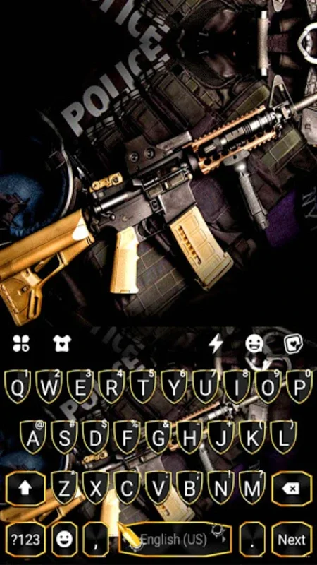 Golden Gun Keyboard Theme for Android - Typing Elegance Unleashed