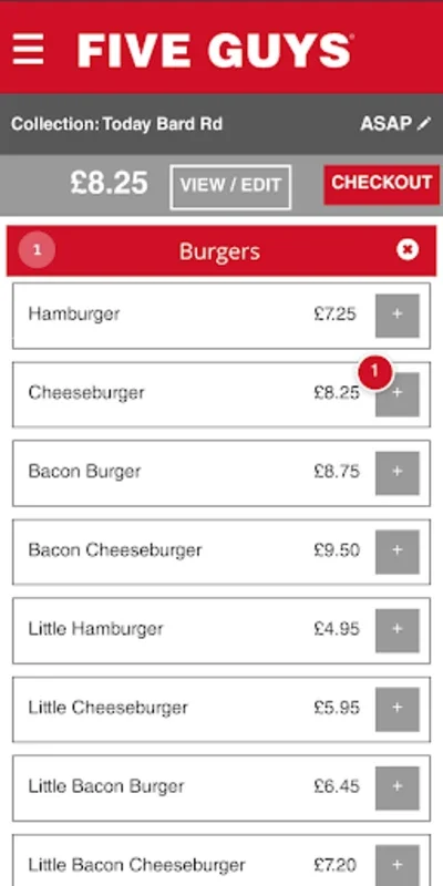 Five Guys for Android - Convenient Fast-Food Orders