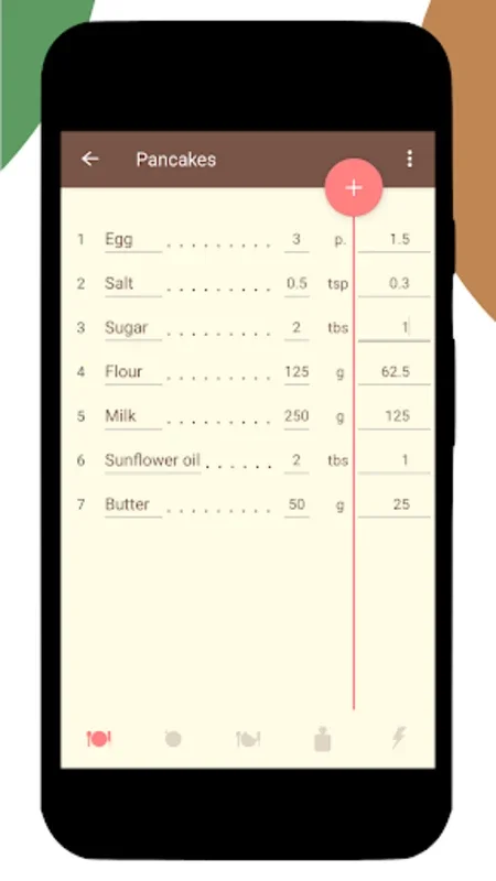 Calculation of Recipes for Android: Culinary Aid