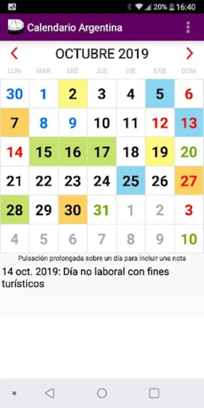 Calendario Laboral Argentina for Android - No Downloading Required