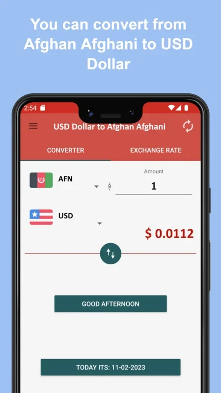 USD Dollar to Afghan Afghani for Android - Convert Currencies