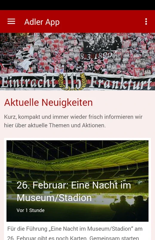 Adler App for Android: Stay Updated on Eintracht Frankfurt