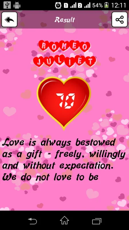 Love Calculator for Android - Estimate Romantic Compatibility