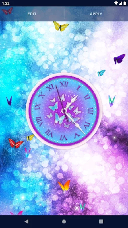 Butterfly Analog Clock Wallpaper for Android - Elegant and Vivid