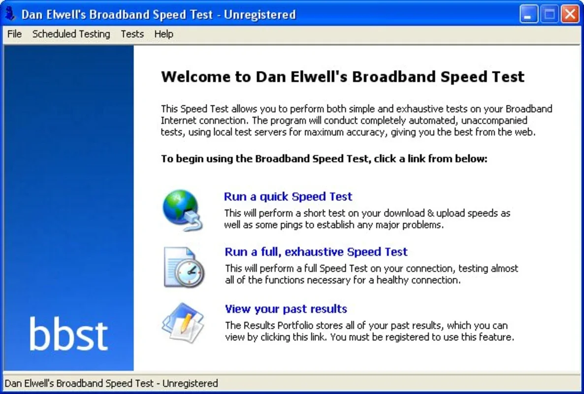 Dan Elwells Broadband Speed Test for Windows - Free and Easy to Use