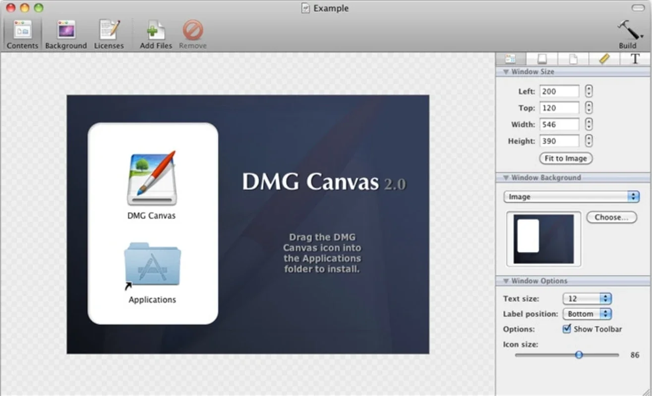 DMG Canvas for Mac - Customize Disc Image Look