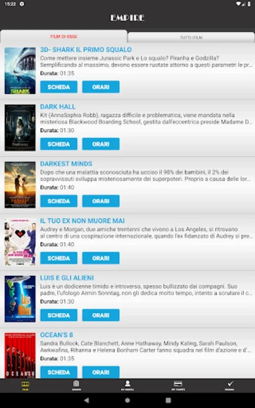 Webtic Empire Partinico for Android - Streamlined Cinema Booking