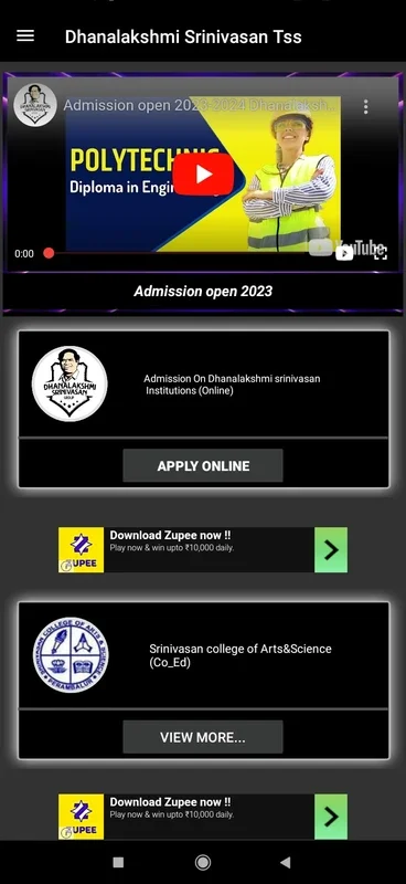 Dhanalakshmi Srinivasan University for Android: Accessible Education