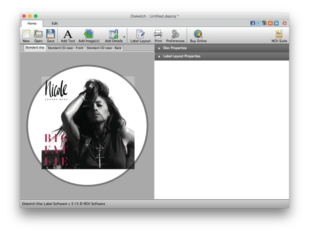 Disketch Disc Label for Mac: Easy CD and DVD Cover Design