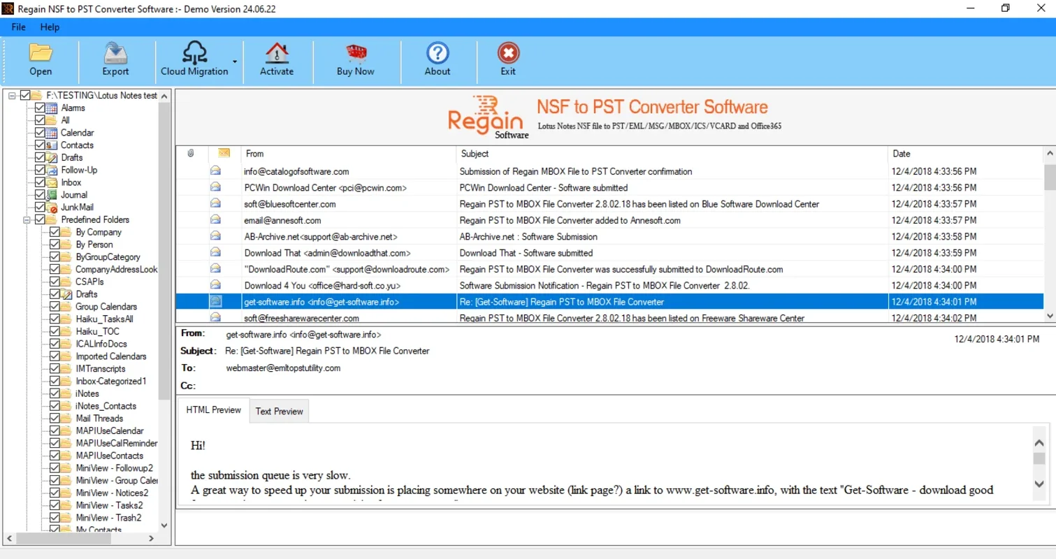 Regain NSF to PST Converter for Windows - Efficient Migration Tool