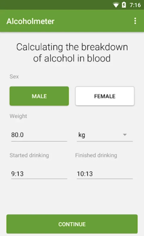 Alcohol Check - BAC Calculator for Android - Estimate BAC and Promote Responsible Drinking