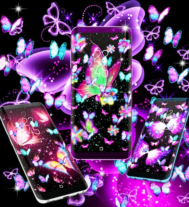 Neon butterfly glow wallpapers for Android - Vivid Neon Animations on Your Device