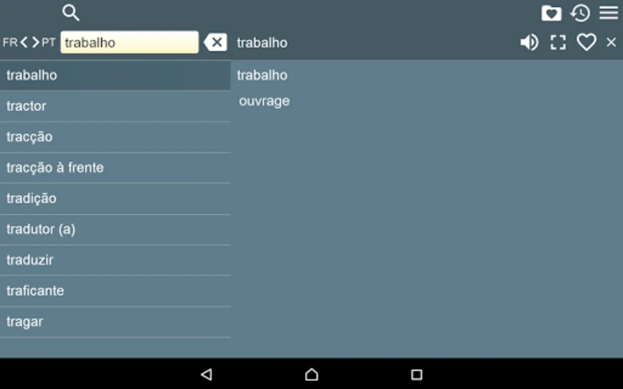 FR-PT Dictionary for Android - No Downloading Required