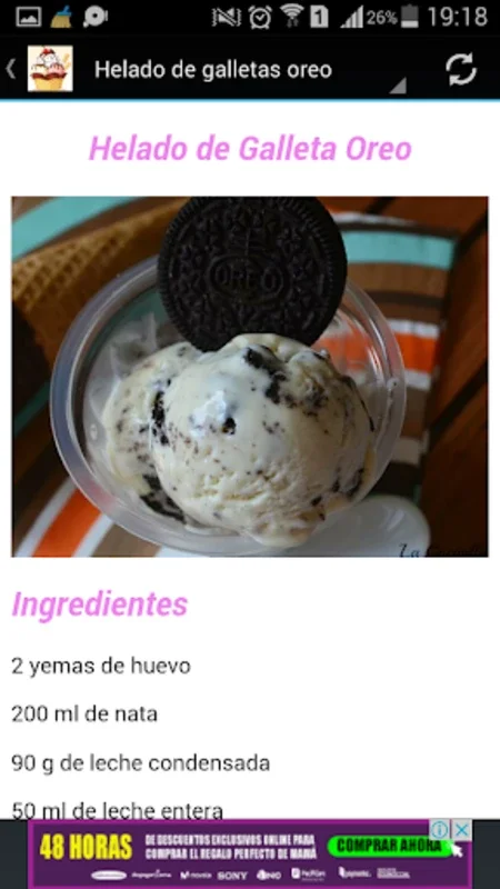 Ricas Recetas de Helados for Android: Delicious Recipes