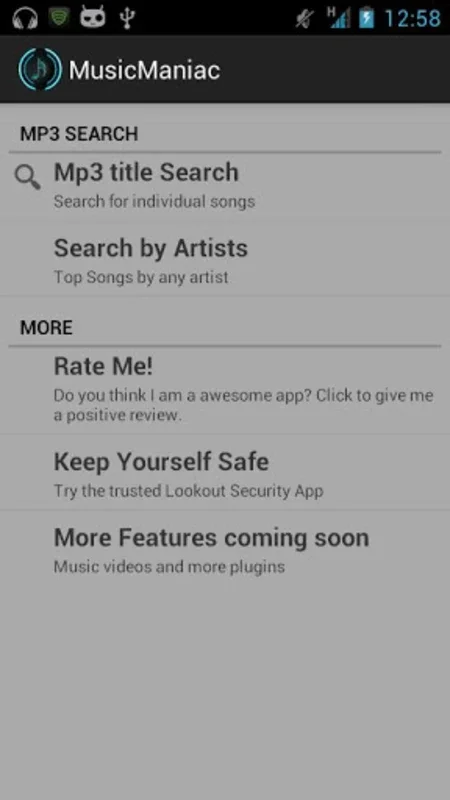 Music Maniac - Mp3 Downloader for Android - Download Now