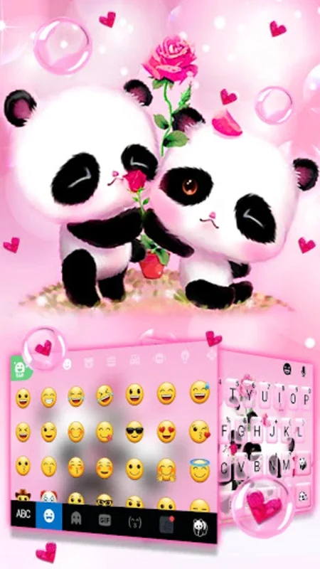 Pink Panda Couple Keyboard Background for Android: Customize Your Typing