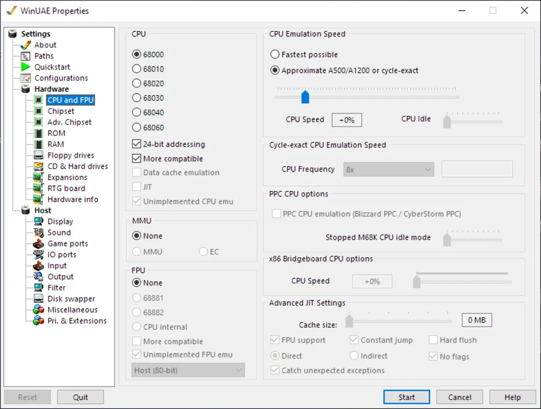 WinUAE for Windows - An Emulator for Commodre Amiga