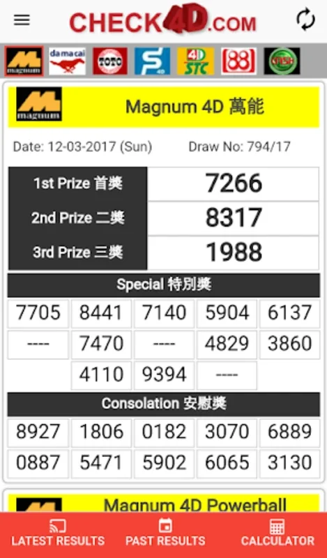 Check4D - Live 4D Results for Android: Real-Time Lottery Updates