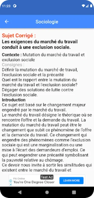 Sociologie : Sujets Corrigés for Android - Enhance Your Sociology Learning