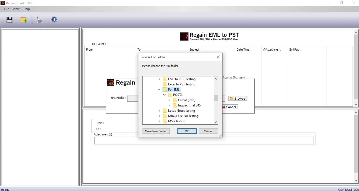 Regain EML to PST Converter for Windows - Efficient Batch Conversion