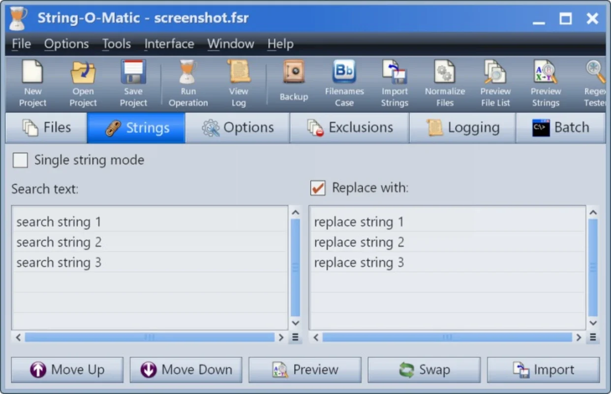 String - O - Matic for Windows: Multi - File String Manipulation