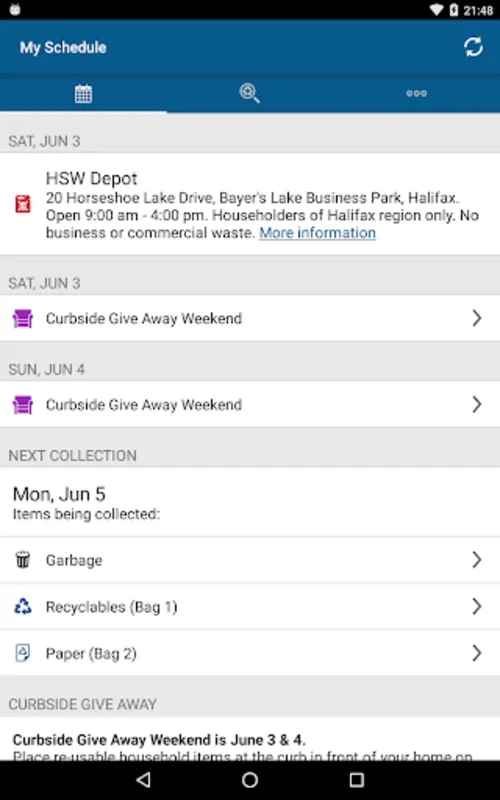 Halifax Recycles for Android - Streamlined Waste Management