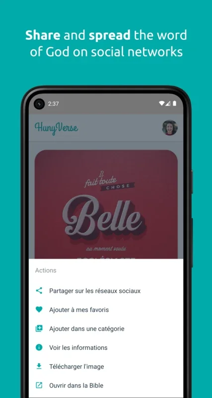 HunyVerse for Android: Share Bible Verses on Social Media