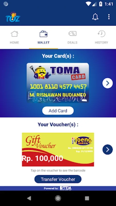 TOZ Member Card for Android - Shop and Earn at Toeng Market