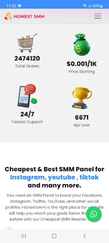 Honestsmm - SMM Panel for Android: Efficient Marketing