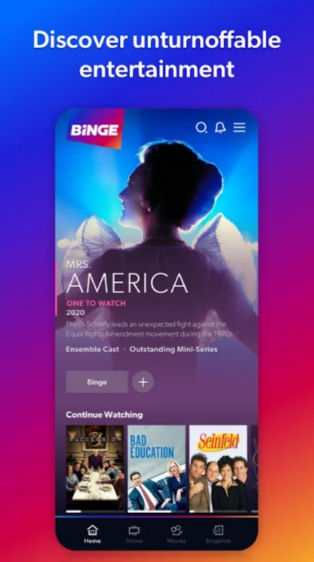 Binge for Android: Your Source for Movies and Shows