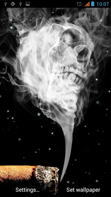 Smoking Skull Live Wallpaper for Android - Stunning Visuals