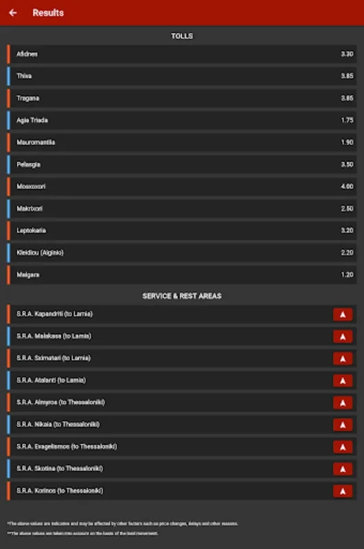 Roadcosts Greece for Android - Efficient Travel Planning