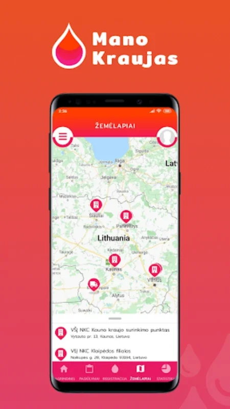 Mano Kraujas for Android - Streamlined Blood Donation